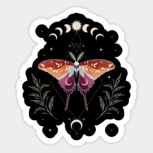 Lesbian Luna Moth Celestial Cottagecore LGBT Pride Flag Sticker